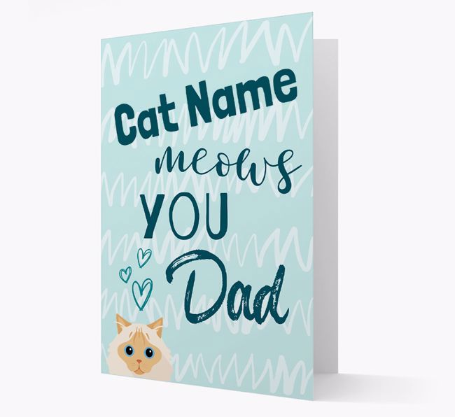 'Meows You, Dad' - Personalised {breedCommonName} Card
